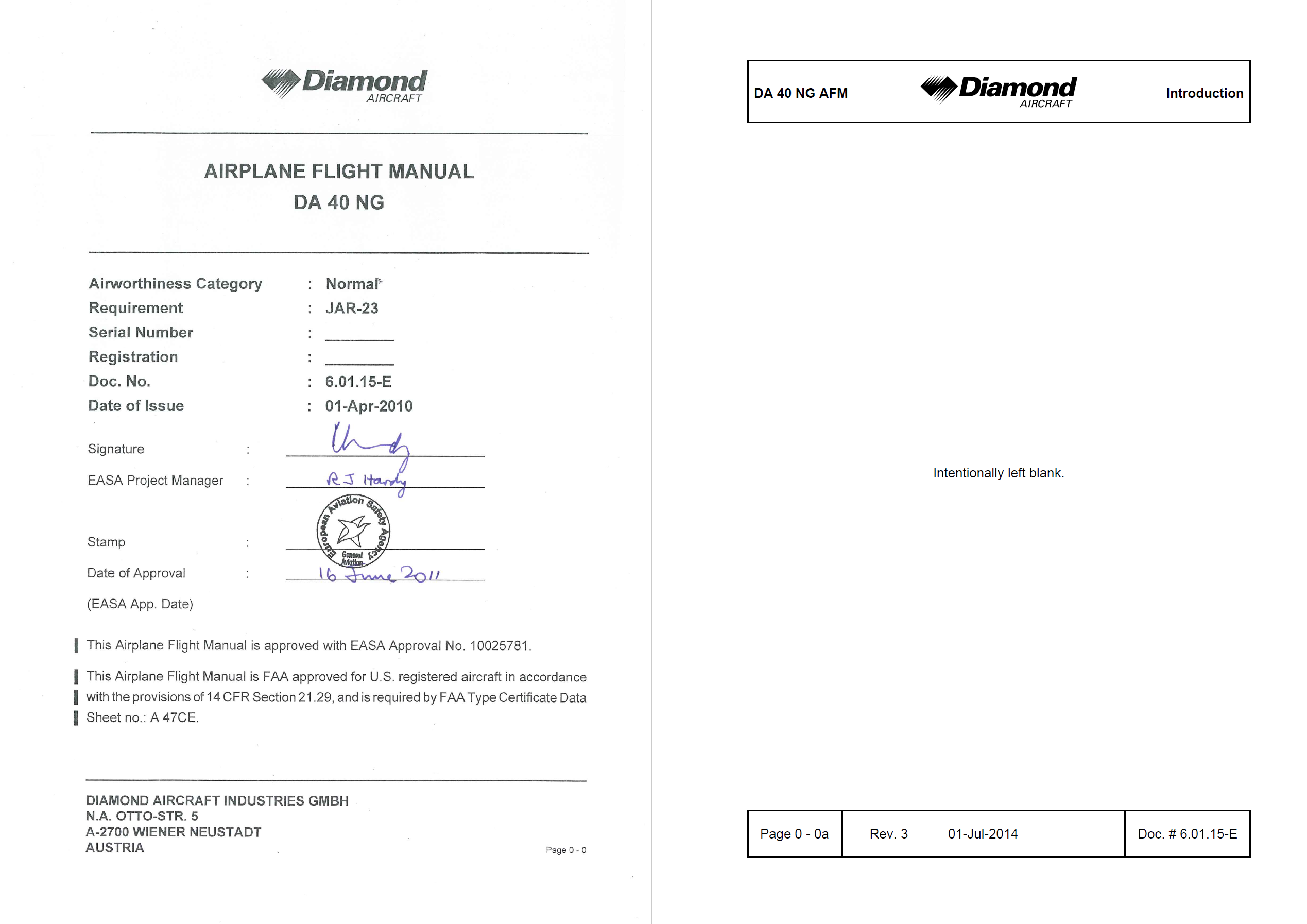 sample pages from the airplane flight manual